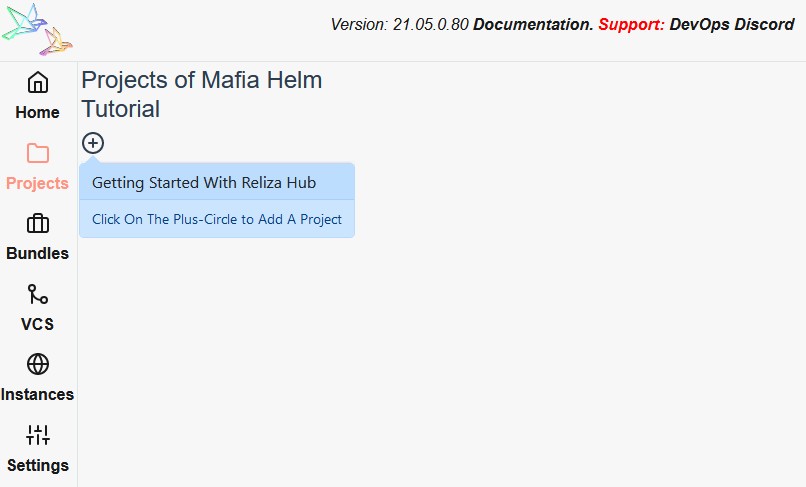 Add a Project on Reliza Hub