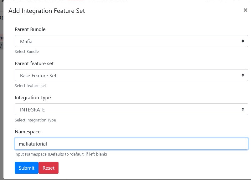 Form to Add Mafia Bundle to Instance on Reliza Hub