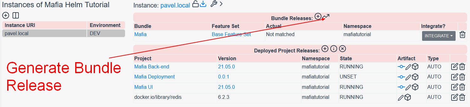 Generate Bundle Release on Integration Instance in Reliza Hub